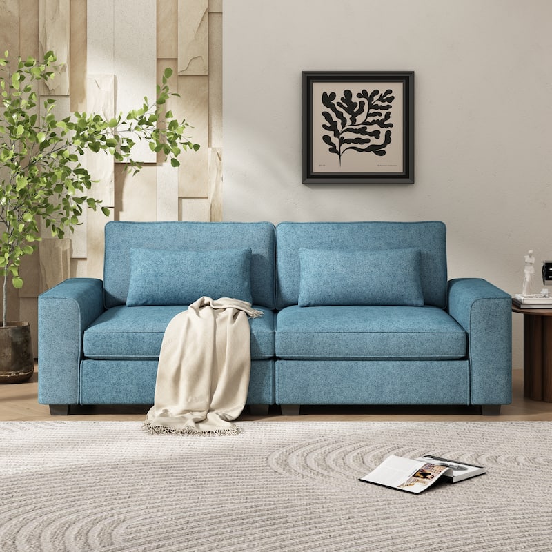 Montague Cozy Duo Upholstered 3-Seat Loveseat Sofa  by Christopher Knight Home