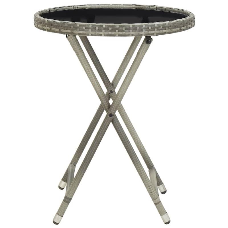 vidaXL Solid Acacia Wood Patio Bistro Set 3 Piece Seat Gray/Gray and Brown