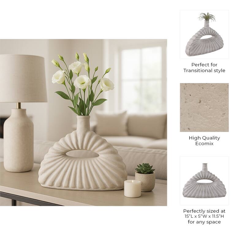 Decorative Vase - Ivory Ceramic Styling