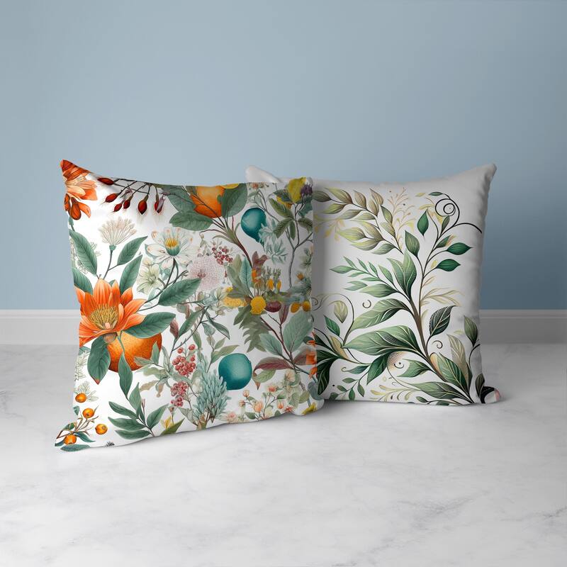Orchid Whisper Faux Suede Reversible Throw Pillow White and Coral