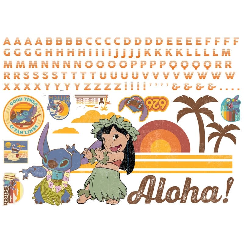 Lilo And Stitch Peel And Stick Giant Wall Decals With Alphabet by RoomMates