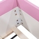 preview thumbnail 34 of 48, Upholstered Floor Bed Fence Bed Slat Platform Bed with Fence and Second Level Ladder, Anti-collision Frame for Kids Toddler