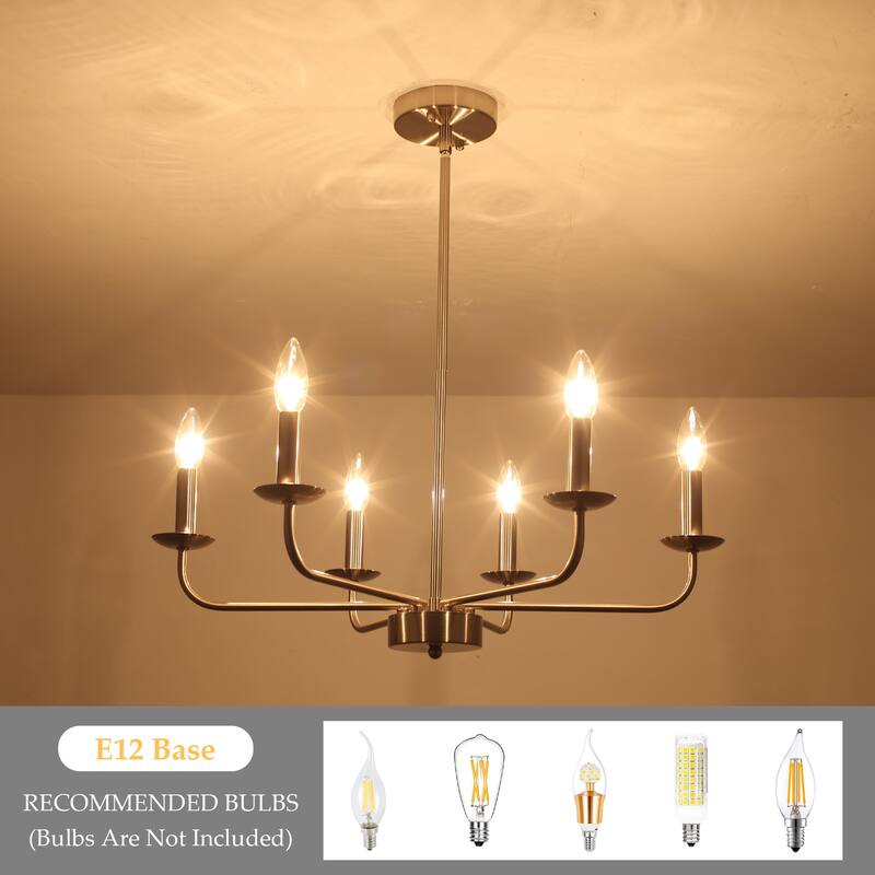 24.01 in. Modern Farmhouse Chandelier , 6-Light French Country Chandelier for Dining Room Living Room Bedroom Kitchen