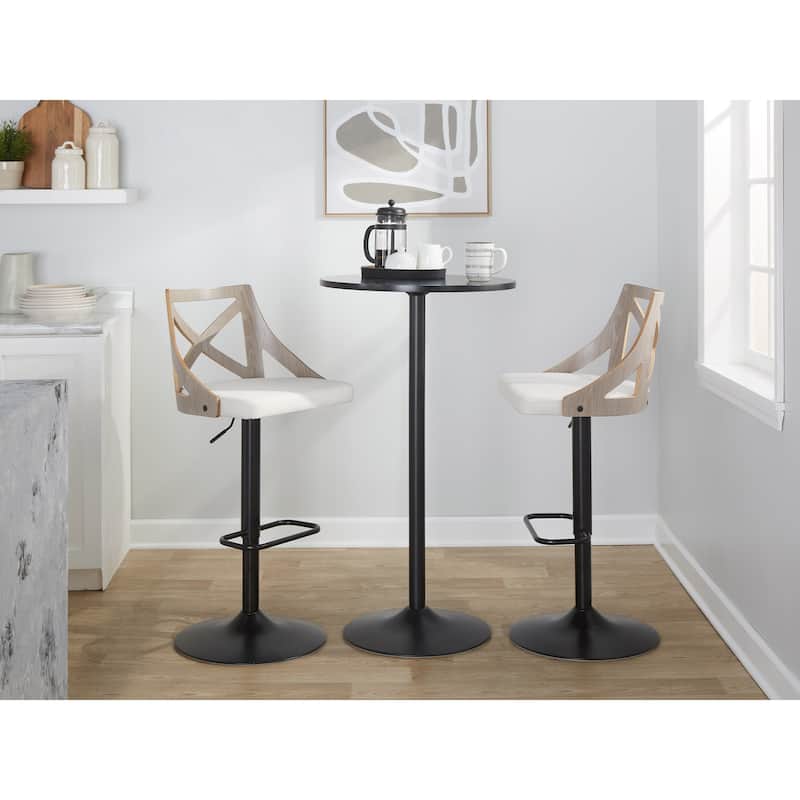 The Gray Barn Charlotte Adjustable Bar Stool with Rounded Rectangular Footrest (Set of 2)