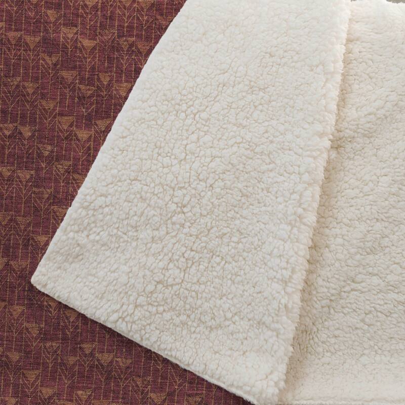 Premium Machine Washable Modern Boho Sherpa Throw Blanket