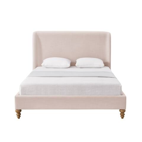 Itzayana Wingback Elegant Design Linen Upholstered Bed