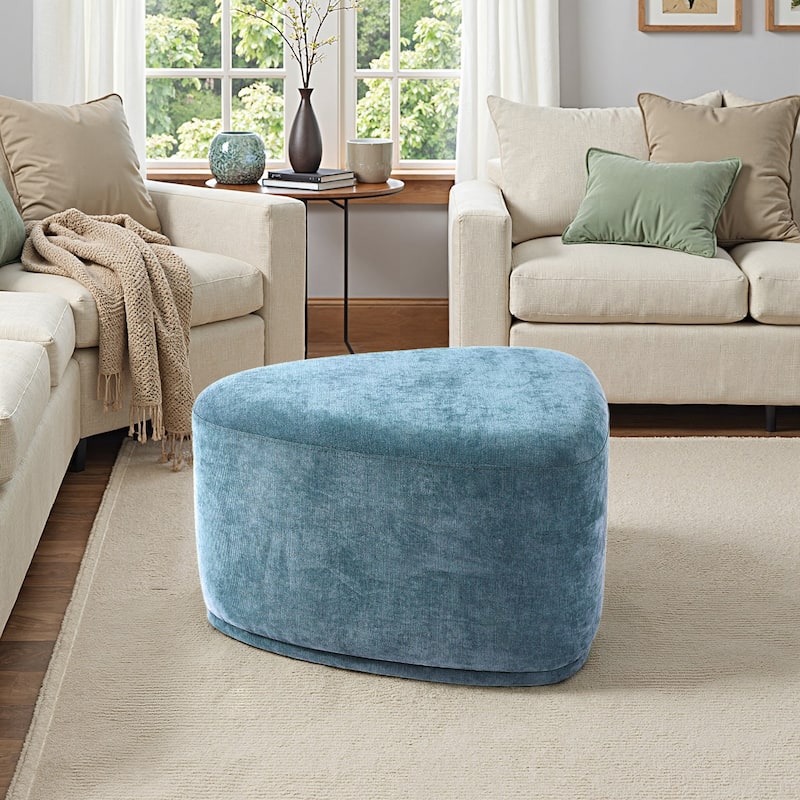 Bonnie 26"/43" W Chenille Small/ Oversized Triangular Cheese Ottoman