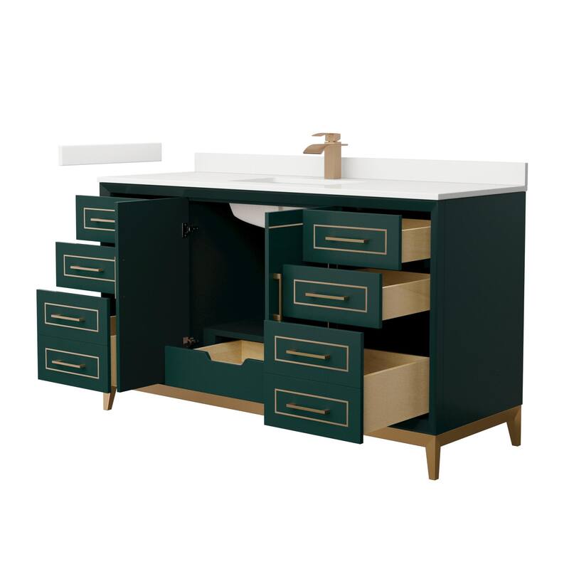 Wyndham Collection WCH515160S-QTZ-UNSMXX Marlena 60" Free Standing