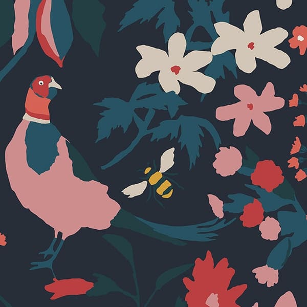 fields edge floral wallpaper