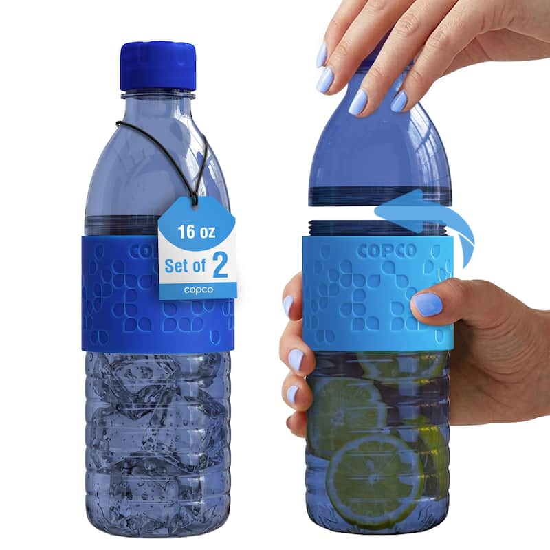 Copco Hydra Tritan Water Bottle Set of 2 BPA Free - Navy & Blue