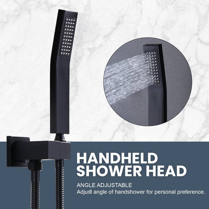 WOWOW 10 in. Square Shower Head 2-Spray Shower Faucet with Single Handle - 10 in.