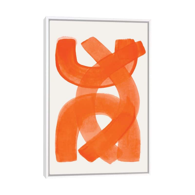 iCanvas "Orange Brush Strokes" by EnShape Framed Canvas Print