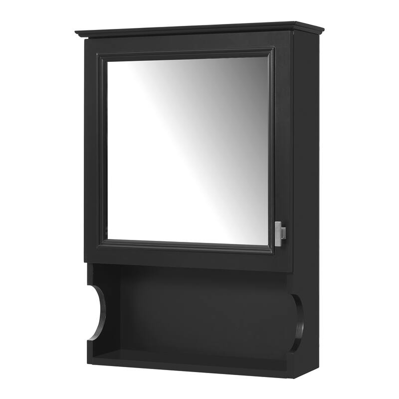 GDFStudio - Larenta Modern Wall-Mounted Bathroom Medicine Cabinet with Mirror, Adjustable Shelves & Half-moon Silhouette - 20"W