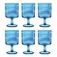 preview thumbnail 9 of 8, Abode Homewares Beaded Acrylic Stacking Wine Glass -14.8 oz - Set of 6 Cobalt Blue