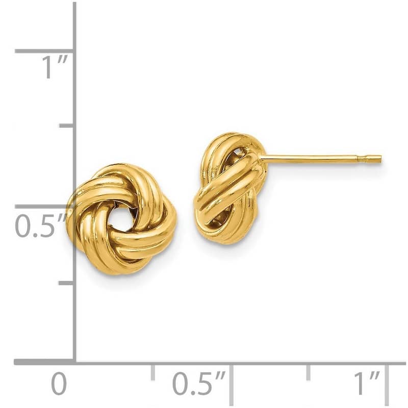 Curata 14k Polished 8.75mm Love Knot Post Earrings