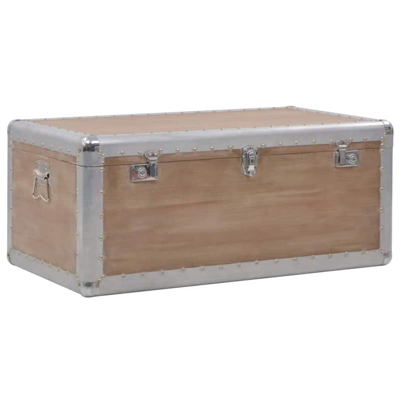 vidaXL Storage Box Solid Fir Wood 35.8"x20.5"x15.7" Brown
