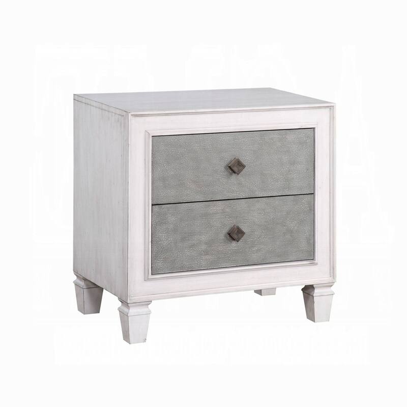 Two-tone Finish Nightstand with 2 Drawers