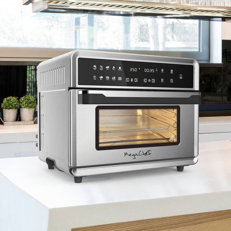 MegaChef 10in1 Electronic Multifunction 360 Degree Hot Air Technology Countertop Oven