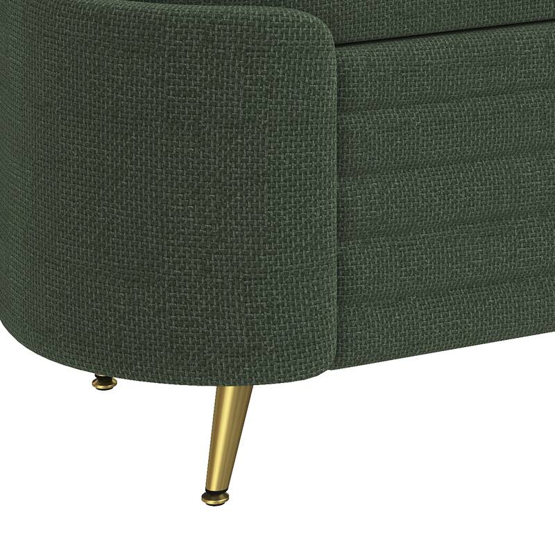 GDFStudio - Modern 44.9" Chenille Upholstered Storage Ottoman Bench