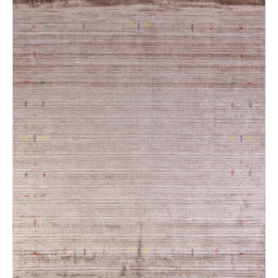 Hand Knotted Oriental 100% Wool Carpet Tribal Tribal Brown Gabbeh Area Rug - 8' 0'' X 8' 1''