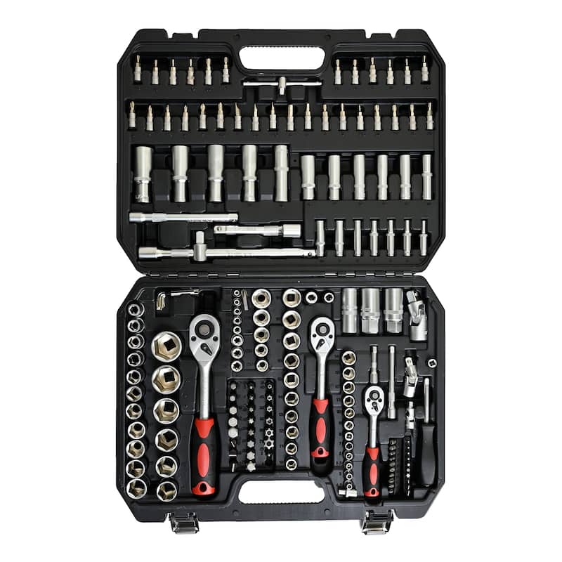 Universal Home Car Repair Tool Set, Socket and Ratchet Wrench Toolbox 171pcs - Black