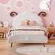 preview thumbnail 3 of 51, Twin Size Upholstered Platform Bed Animal Theme Design Bed Frame with Sheep-Shaped Headboard and Footboard, No Box Spring Needed