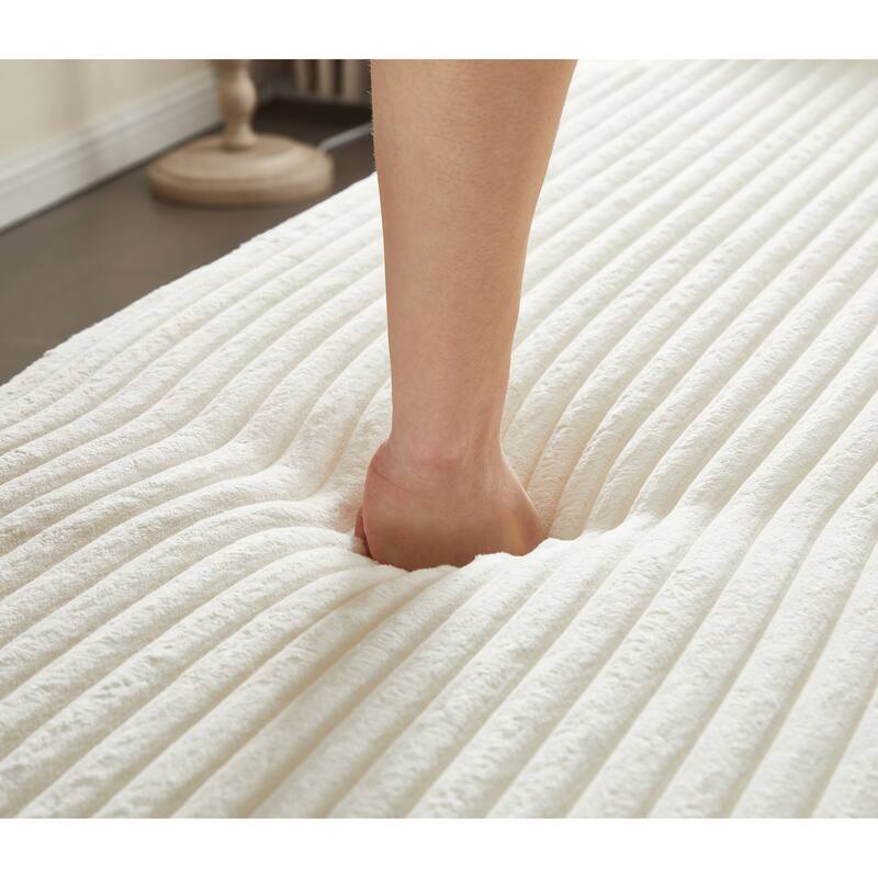 Floor Sofa With 2 Pillows,Convertible Plush Corduroy Foam-Filled Sleeper Sofa Bed,15" Full Size Folding Mattress,Guest Bed