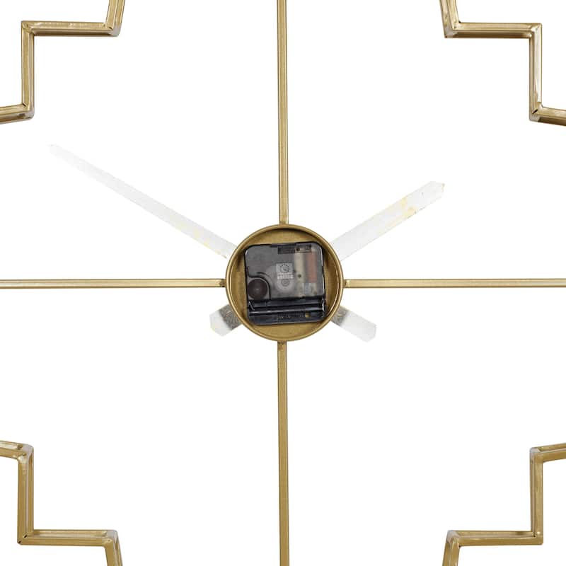 Metal Open Frame Quatrefoil Decorative Wall Clock - Gold - CosmoLiving by Cosmopolitan