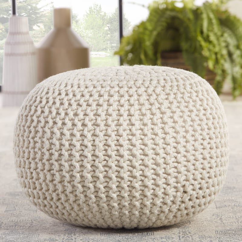 Asilah Indoor and Outdoor Round Pouf - 20"X20"X14"