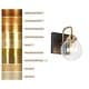 preview thumbnail 8 of 7, Modern Black Gold 1-Light Ribbed Globe Glass Wall Sconce Classic Vintage Design for Bathroom Vanity Lights