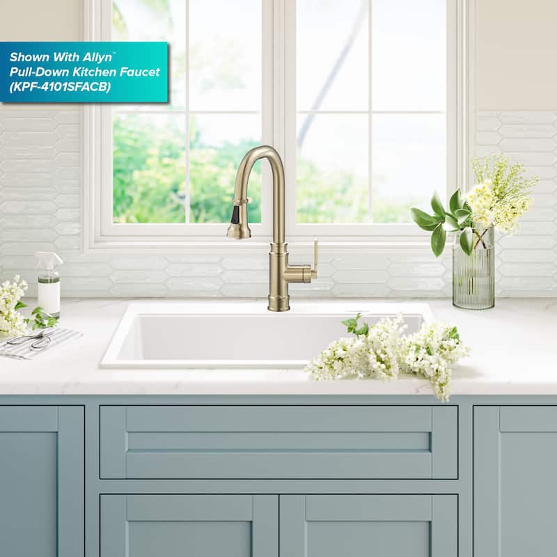 KRAUS Granite 31 inch 1-Bowl Undermount Drop-in Kitchen Sink