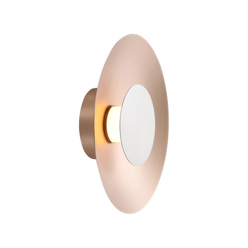 Yep by Golden Lighting Luma Integrated LED Flush Mount in French Gold and Sand Nickel shade