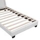 preview thumbnail 34 of 43, Modern Upholstered Leather Platform Bed, with Rabbit Ornament and Leather Headboard