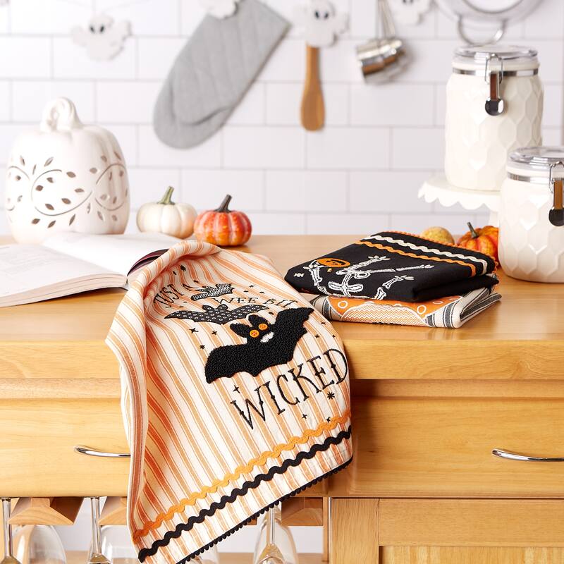 DII Halloween Embellished Dishtowels Set of 3