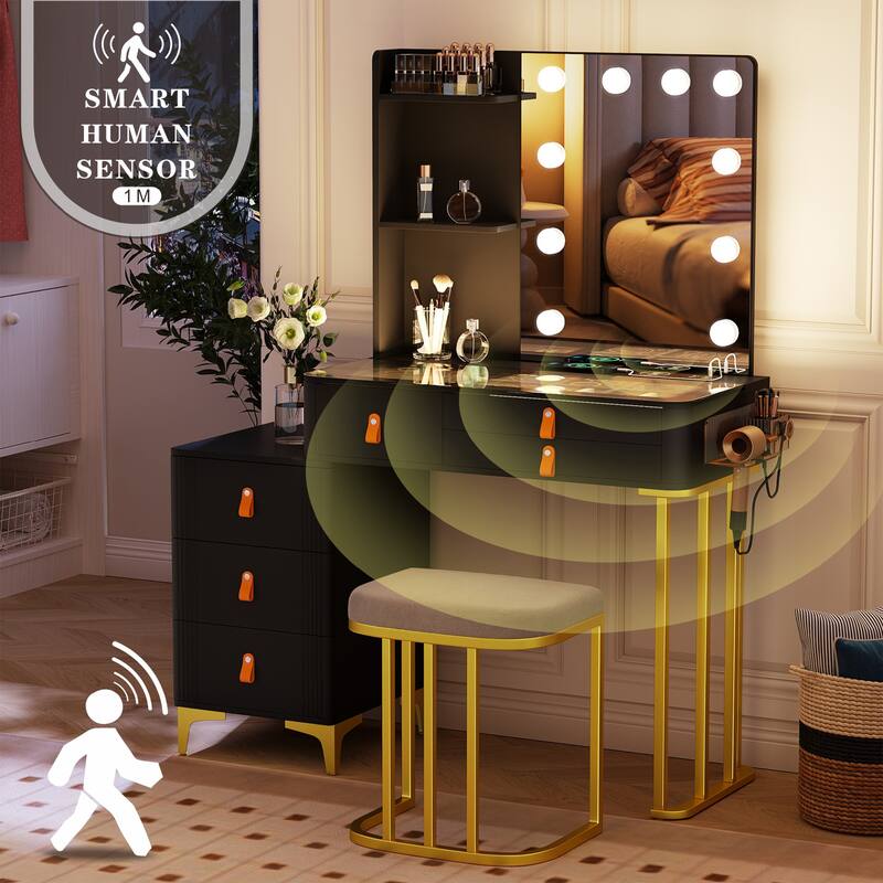 Makeup Vanity with 3 Lighting Colors