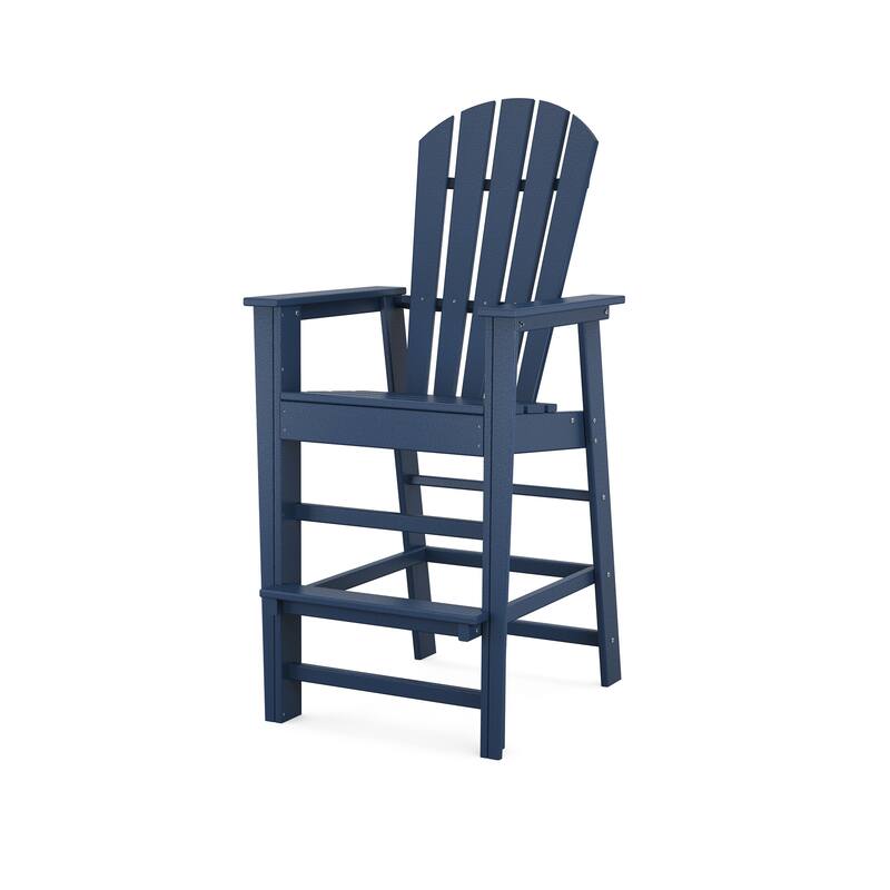 POLYWOOD South Beach Outdoor Adirondack Bar Chair - Navy