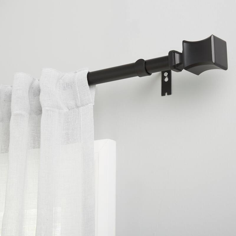 ATI Home Loran 1" Adjustable Window Curtain Rod and Finial Set