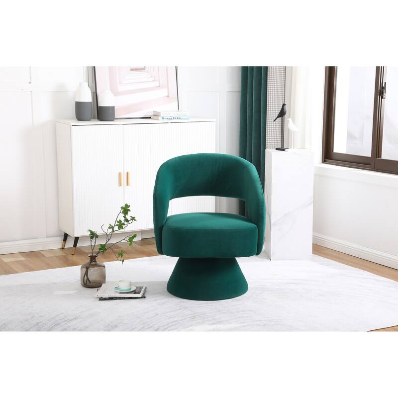 Swivel Accent Chair Armchair, Round Barrel Chair in Fabric for Living Room Bedroom