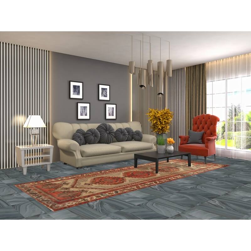 Hand Knotted Oriental 100% Wool Carpet Traditional Geometric Brown Ardebil Runner Rug - 10' 5'' X 3' 7''