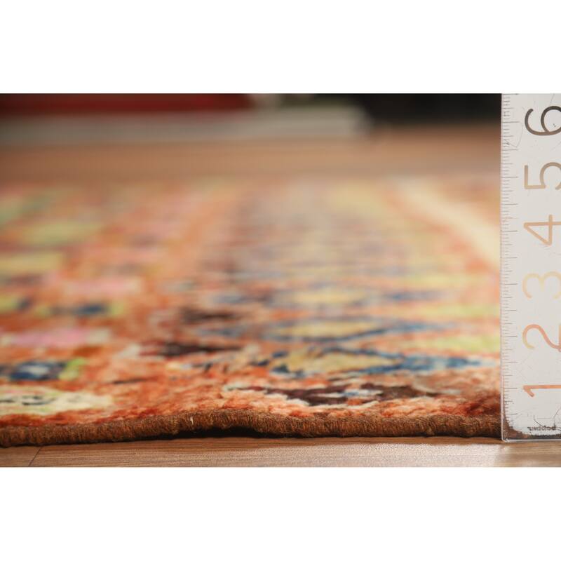 Moroccan Oriental Area Rug Handmade Orange Modern Wool Carpet - 6'5" x 9'8"