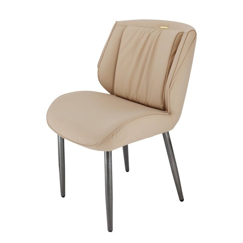 2PCS Upholstered Dining Chairs Kitchen Island Counter Side Chair Curvature Seat