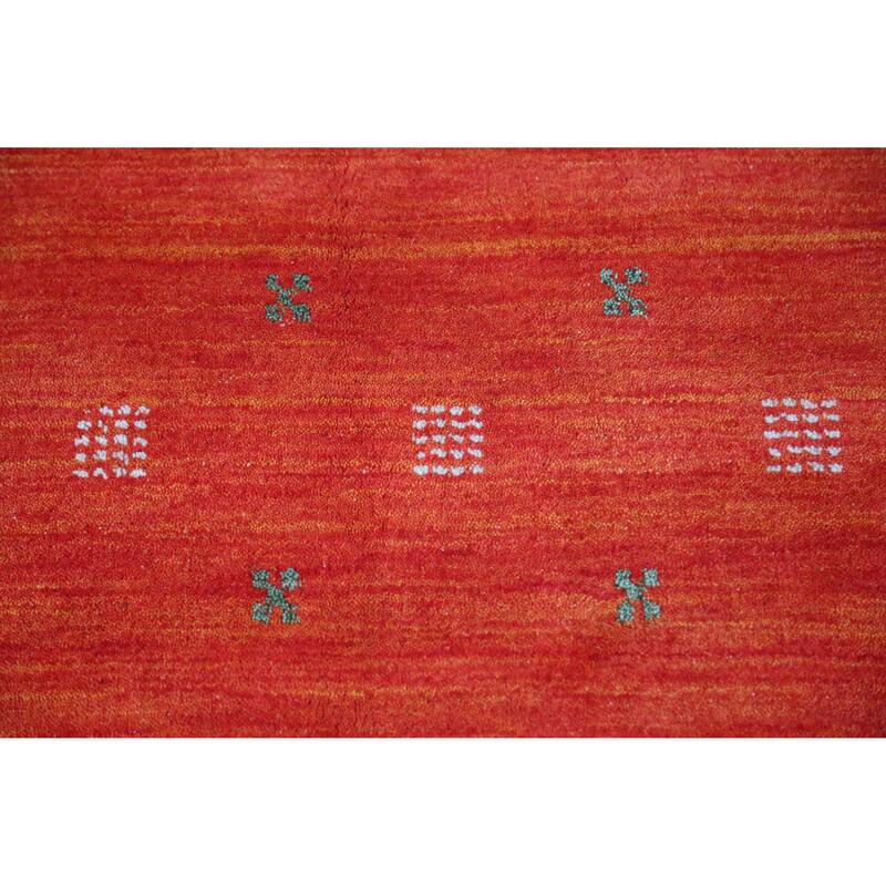 Hand Knotted Oriental 100% Wool Carpet Tribal Tribal Oranges & Rust Gabbeh Area Rug - 9' 7'' X 8' 3''