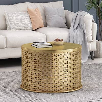 Noxon Boho Lace Cut Iron Coffee Table by Christopher Knight Home - 25.50" L x 25.50" W x 17.50" H