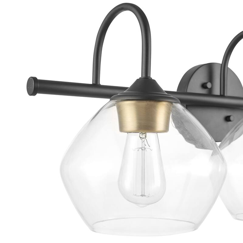 Harrow 3-Light Vanity Light, Dark Bronze, Antique Brass Accents - one size