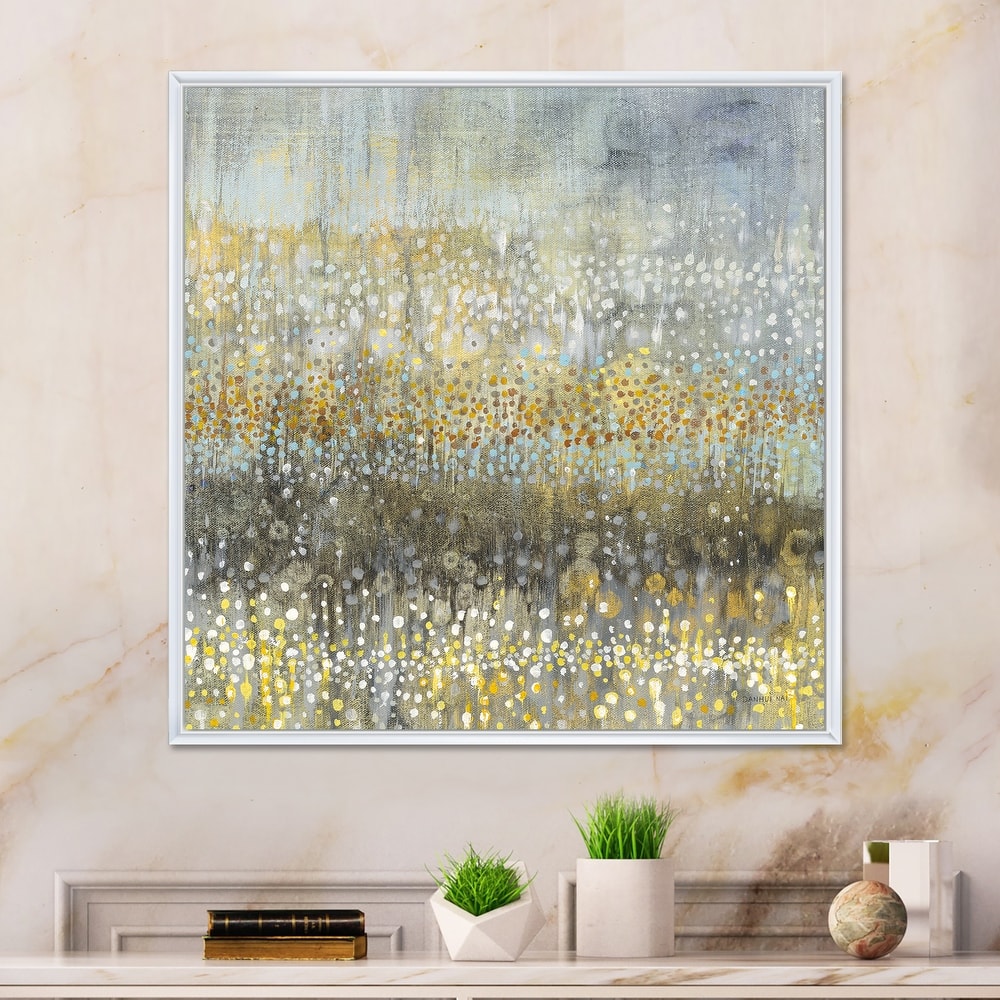 Designart "Glam Rain Abstract IV" Modern & Contemporary Framed Canvas