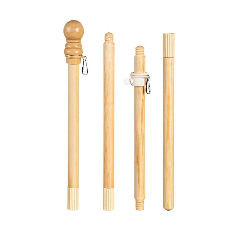 American Flag with 4KD Wooden Flag Pole