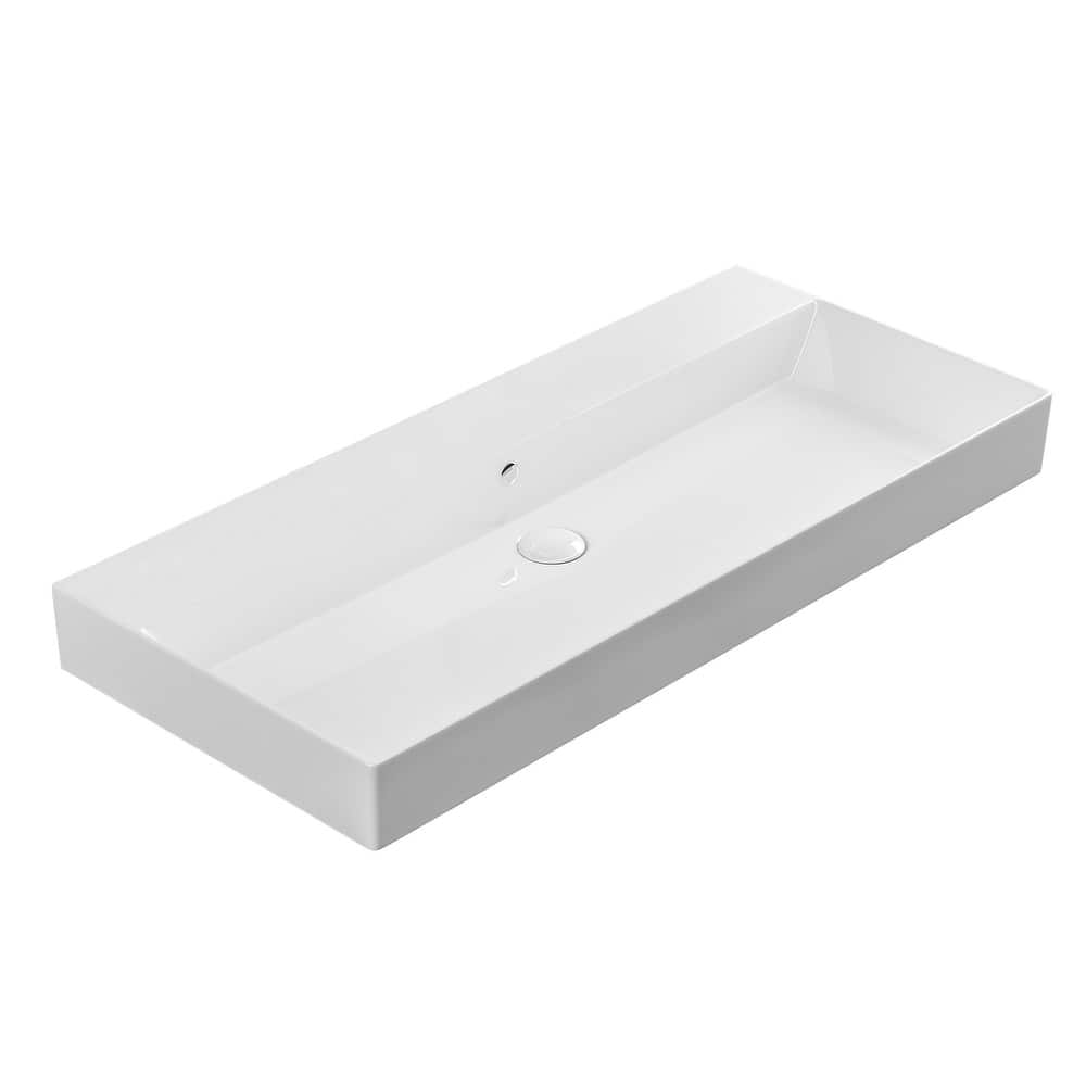 WS Bath Collections Energy 38-5/8" Rectangular Ceramic Vessel or Wall