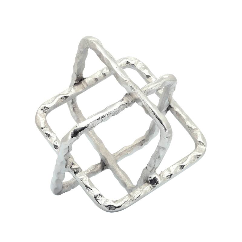 Sagebrook Home Decorative Metal Sculpture with Geometric Openwork Design