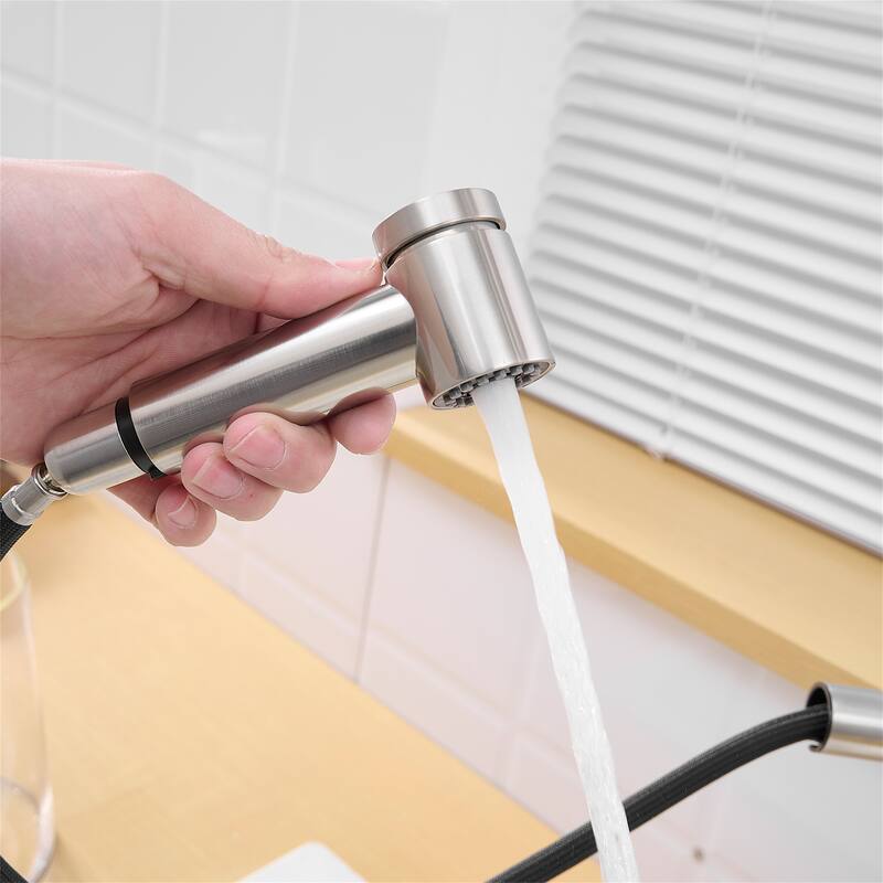 Pull-Down Kitchen Faucet with Sprayer - Mini Bar Prep Sink Faucet