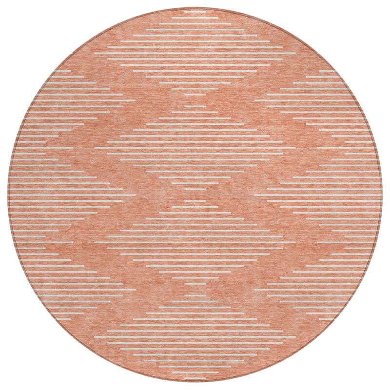 Machine Washable Indoor/ Outdoor Modern Stripe Chantille Rug